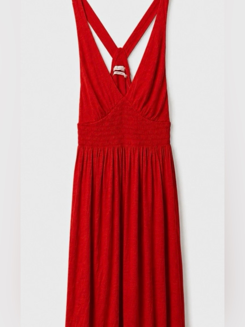 Urban SP Outfitters Red Sleeveless V-Neck Midi Dress